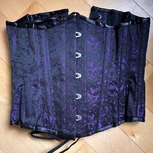 Purple Brocade Underbust Corset